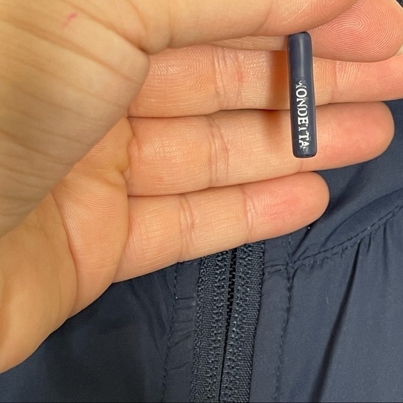 Mondetta Navy Ruched Full Zip Hoodie Track Jacket Size Medium - Picture 10 of 10